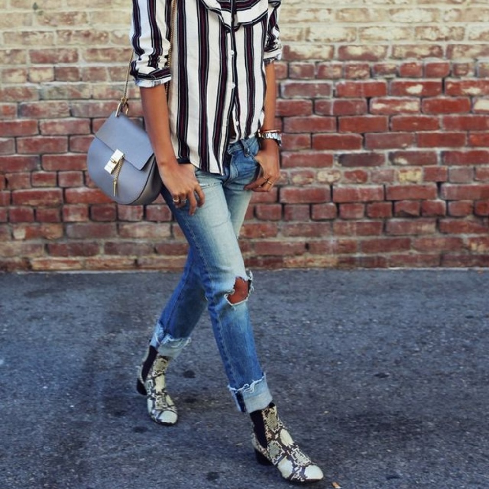 Nine West Snake Ankle Boots